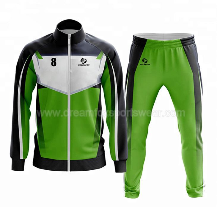 Poliéster Sublimación Verde Hombre Trajes de jogging Venta
