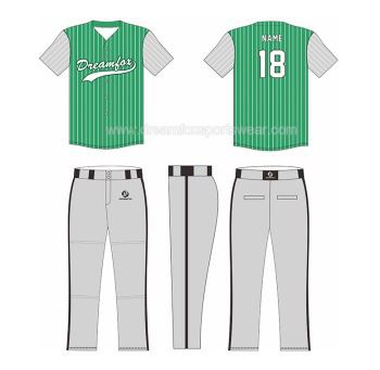 Sublimadas camisetas del equipo juvenil de béisbol con pantalones